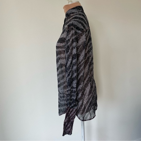 Rag & Bone Black Multi Zebra Maris Silk Popover Relaxed Fit Blouse Size Small - Picture 7 of 12